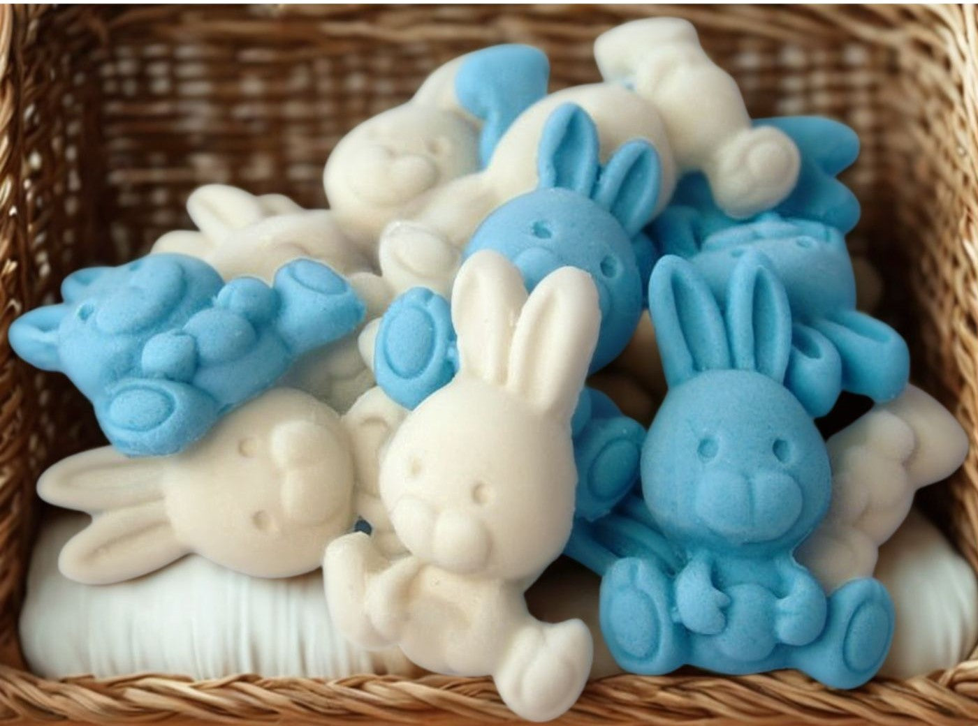 12 Cute Easter Birthday Baby Rabbits Edible Cupcake Toppers