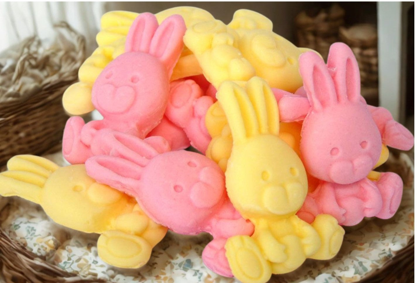 12 Cute Easter Birthday Baby Rabbits Edible Cupcake Toppers