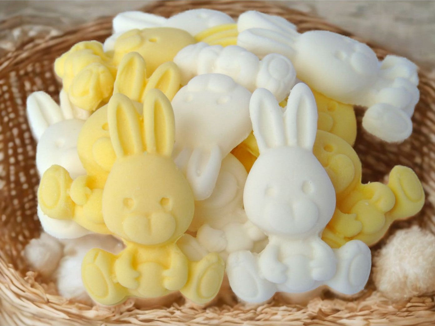 12 Cute Easter Birthday Baby Rabbits Edible Cupcake Toppers