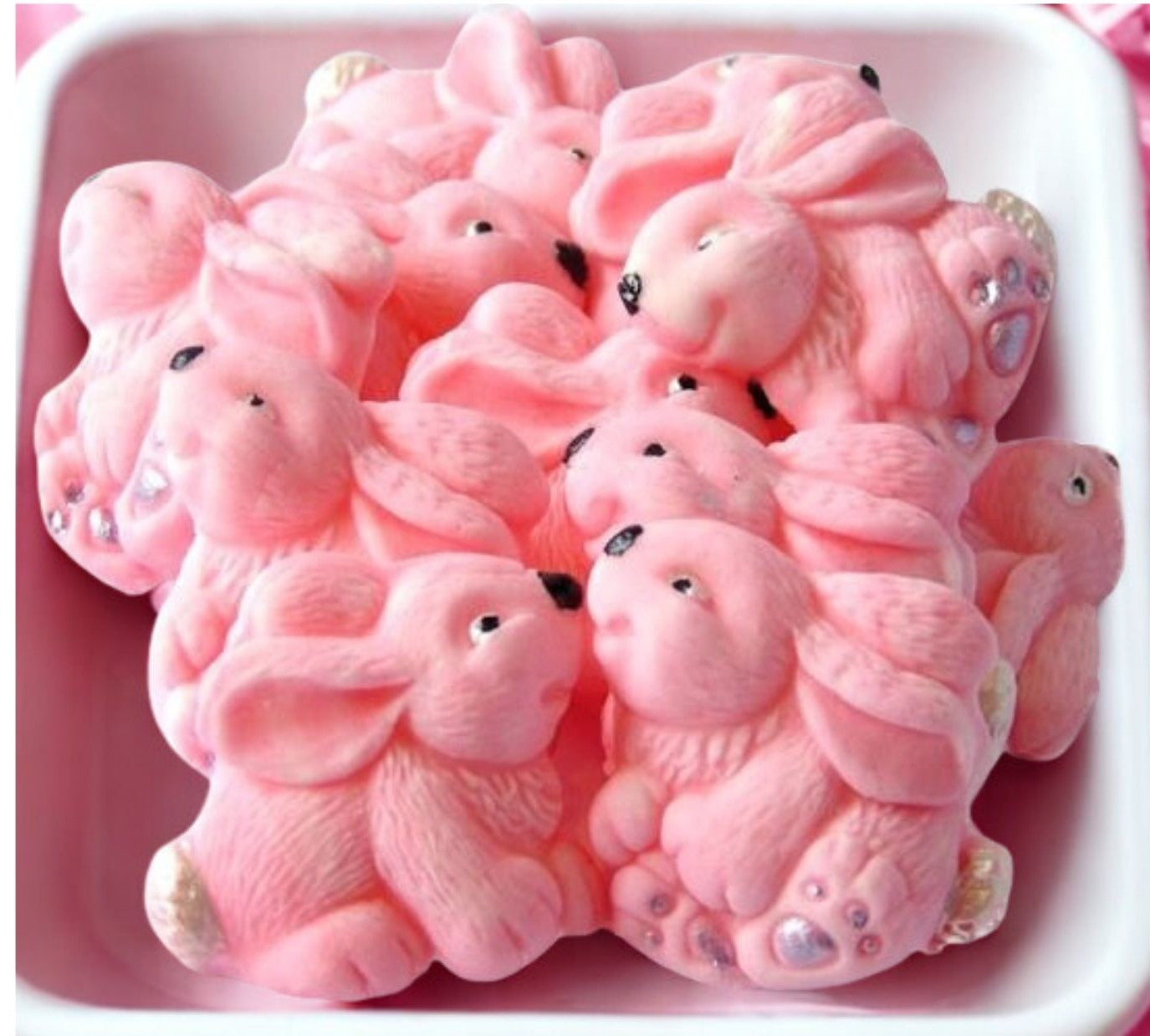 12 Easter Coloured Rabbits Baby Shower Edible Cupcake Toppers