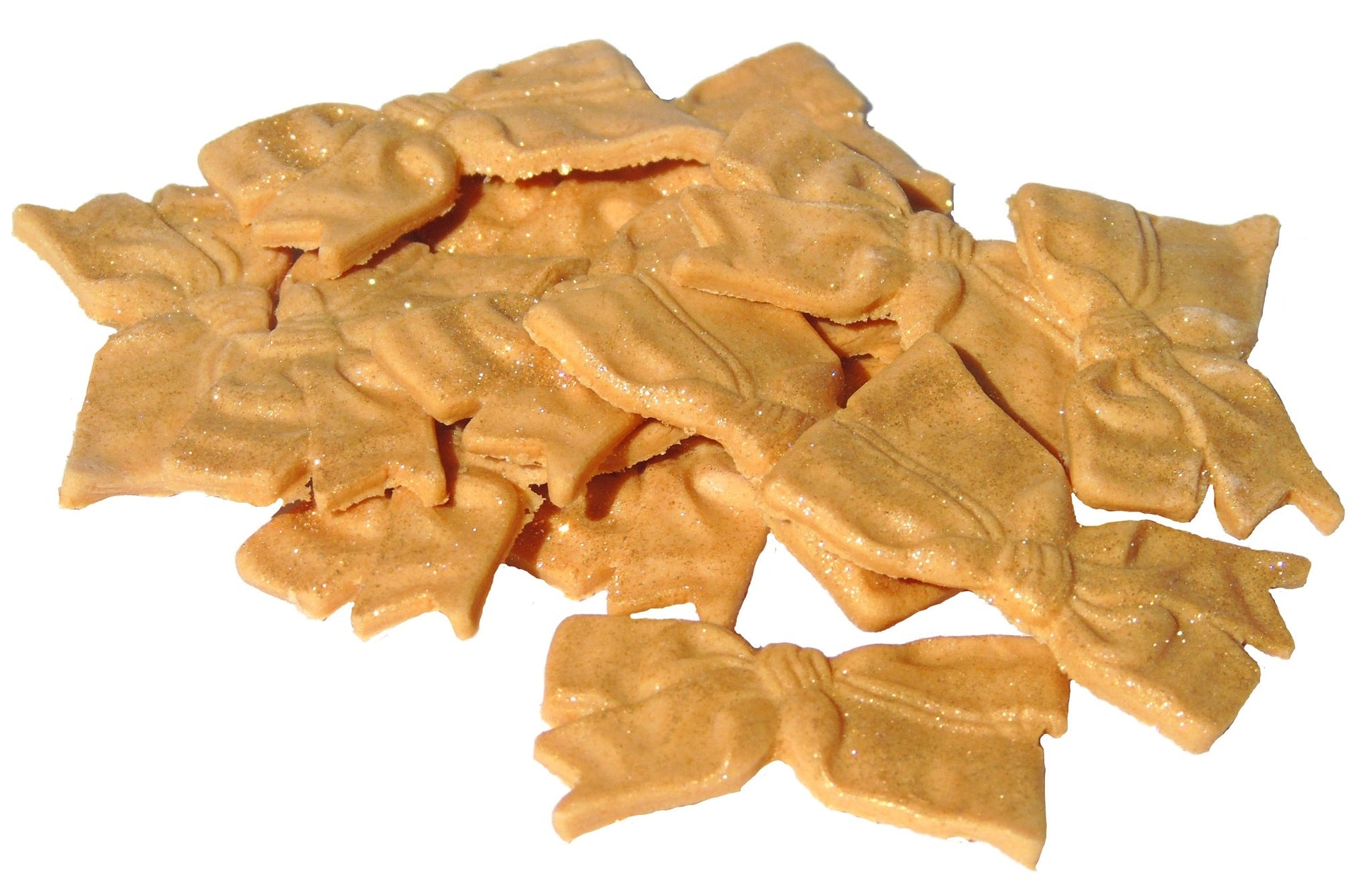 12 Edible Gold Fine Glittered Bows Cupcake Toppers