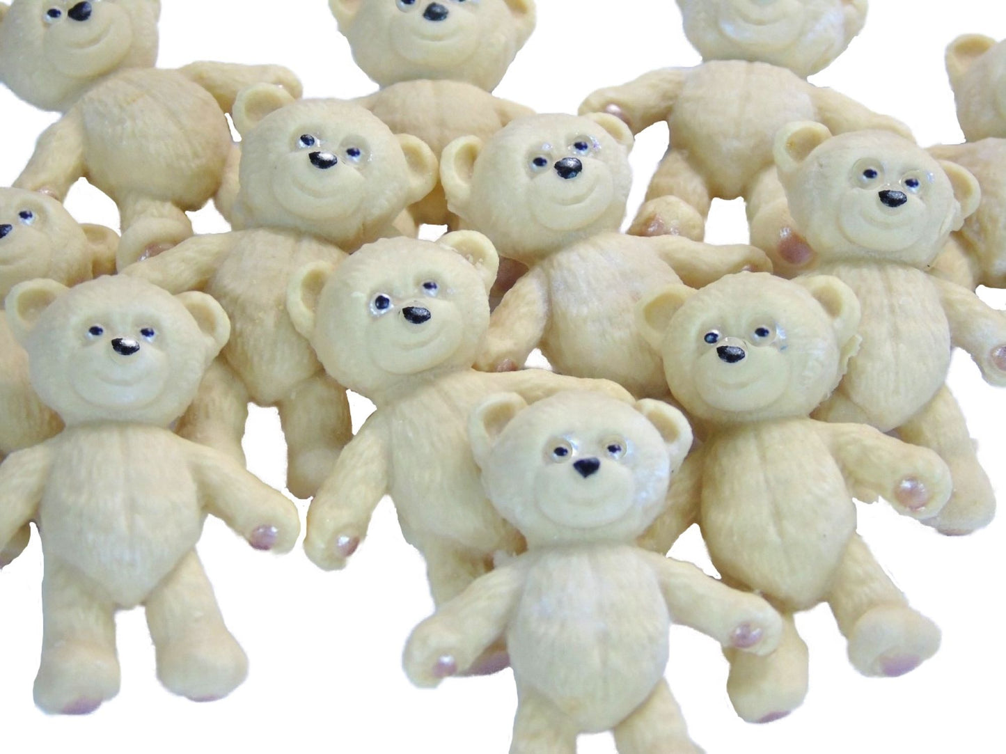 12 Vegan Teddies Cream Coloured Cupcake Cake Decorations