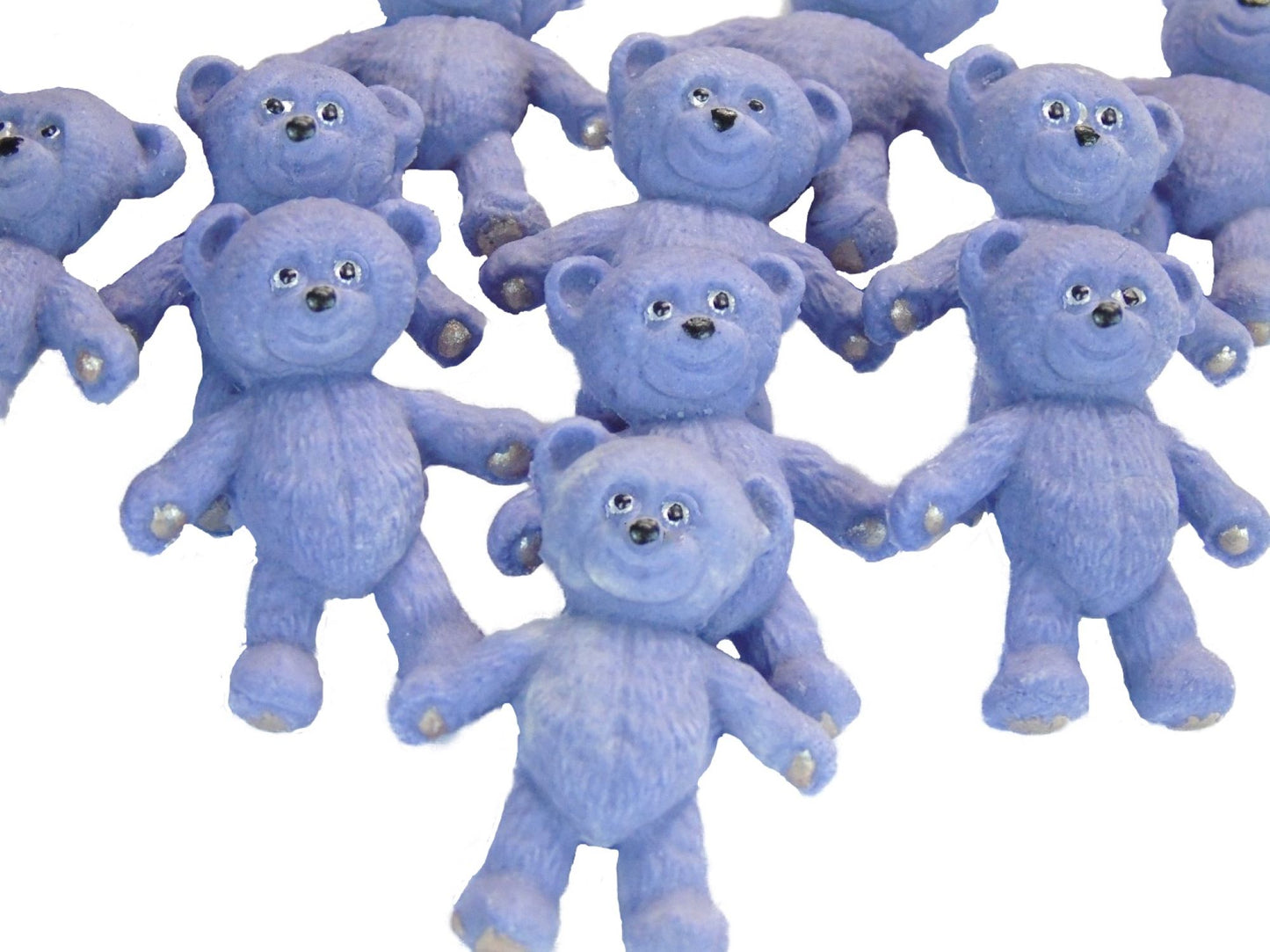 12 Vegan Teddies Purple Coloured Cupcake Cake Decorations