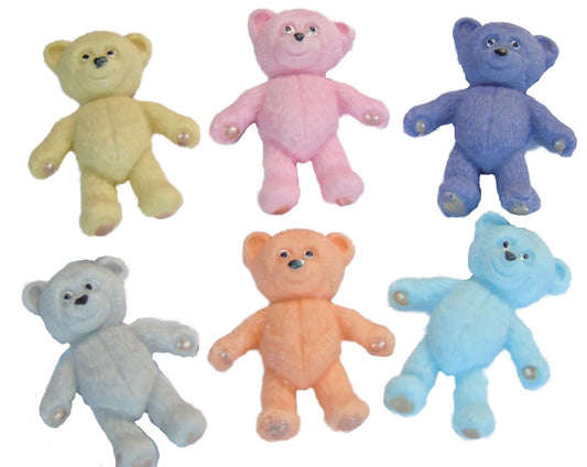 12 Vegan Teddies Mixed Coloured Cupcake Cake Decorations