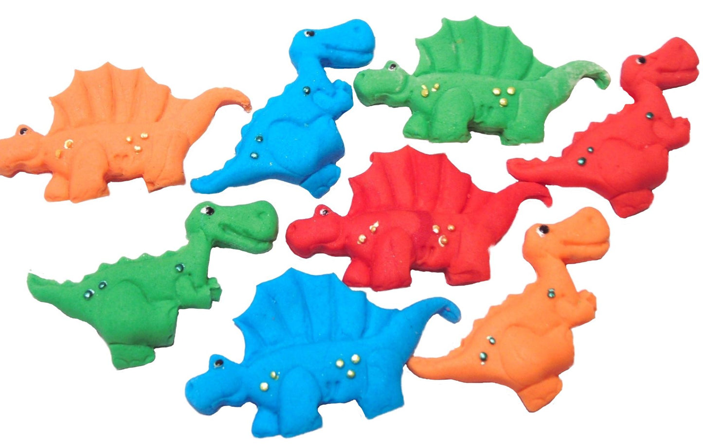 12 Edible coloured Dinosaurs Vegan Birthday Cupcake Decorations