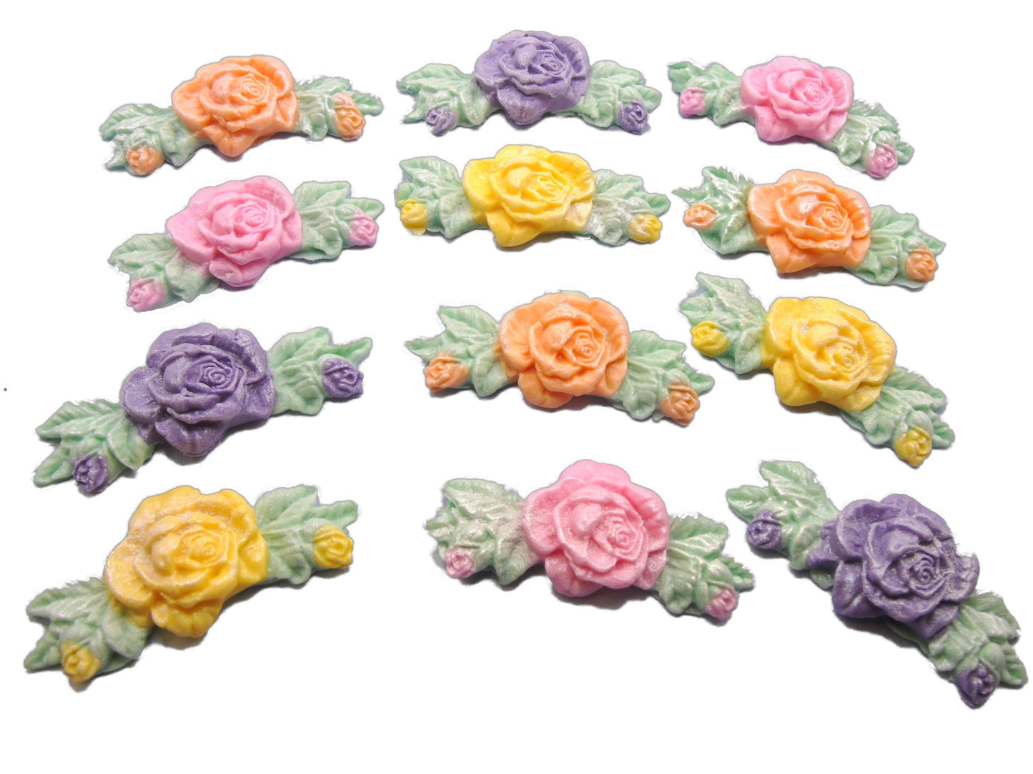 12 Rose garlands cupcake topper decorations