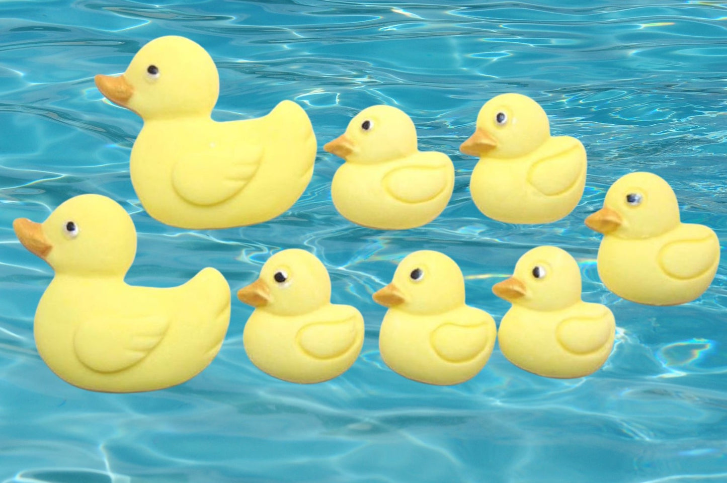 Yellow White Duck Sets Baby Shower Edible Cupcake Toppers