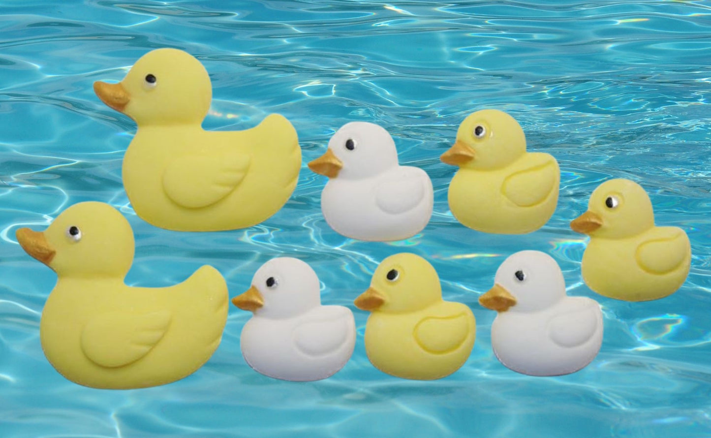 Yellow White Duck Sets Baby Shower Edible Cupcake Toppers