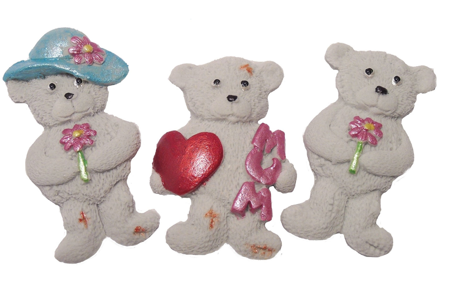 Grey Vegan Teddys Mum Birthday Cupcake Toppers Cake Decorations