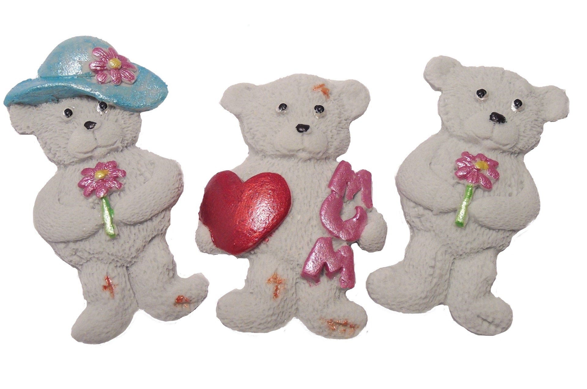 Grey Vegan Teddys Mum Birthday Cupcake Toppers Cake Decorations