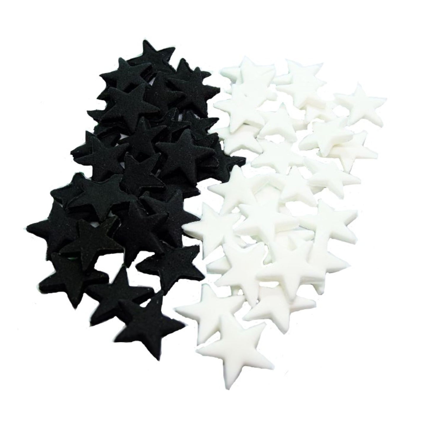 40 Black and white mix of edible stars