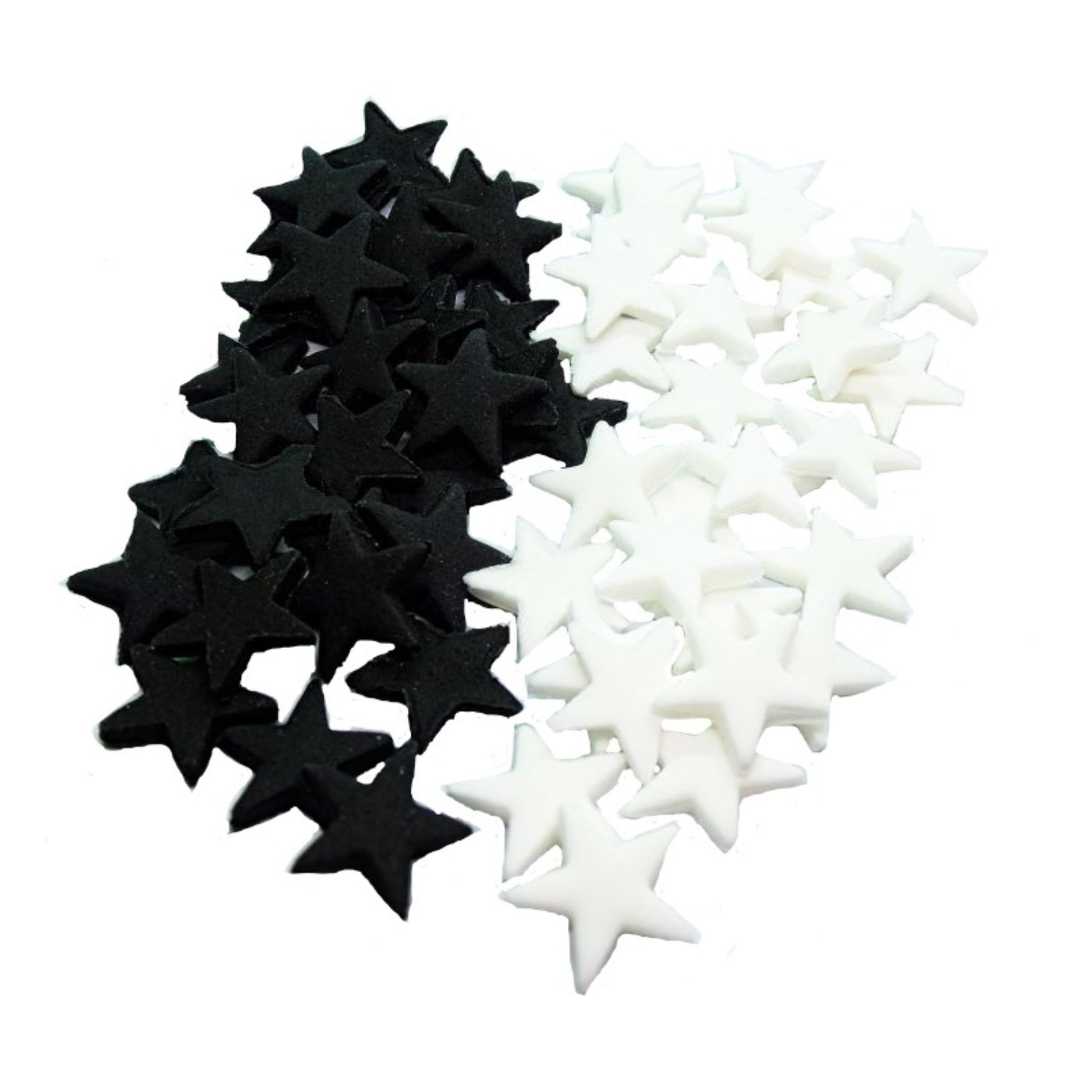 40 Black and white mix of edible stars