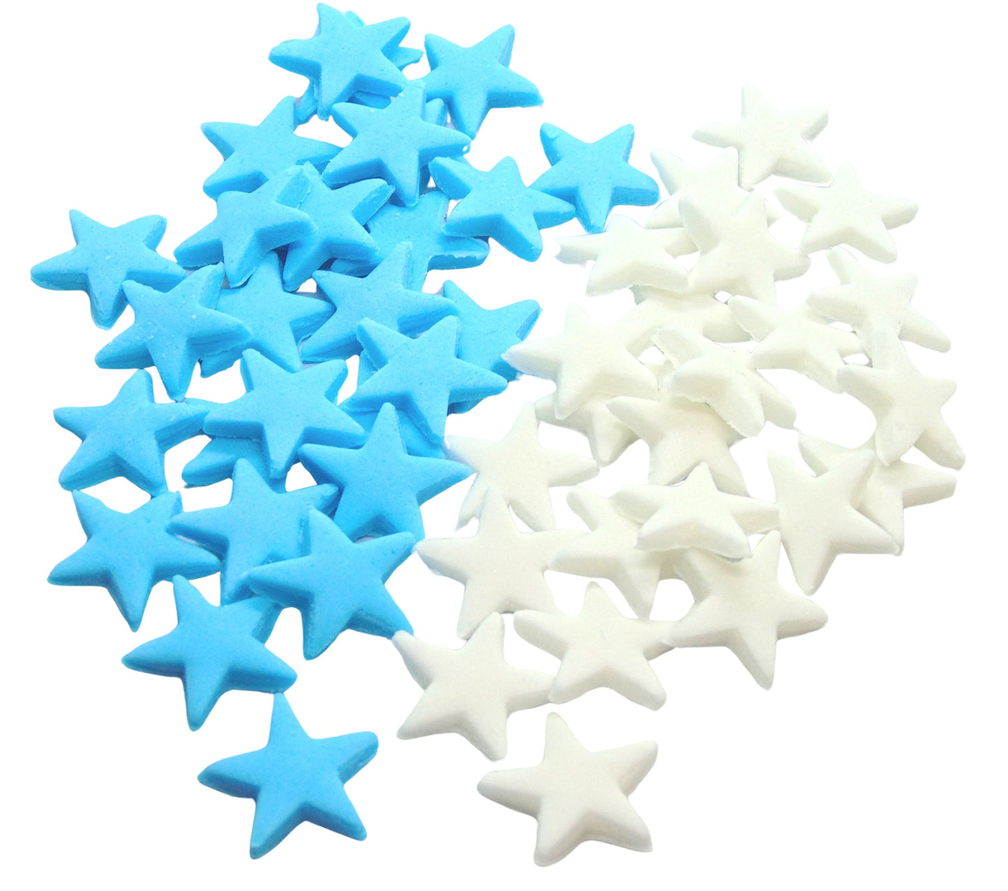 40 Blue and white mix of edible stars