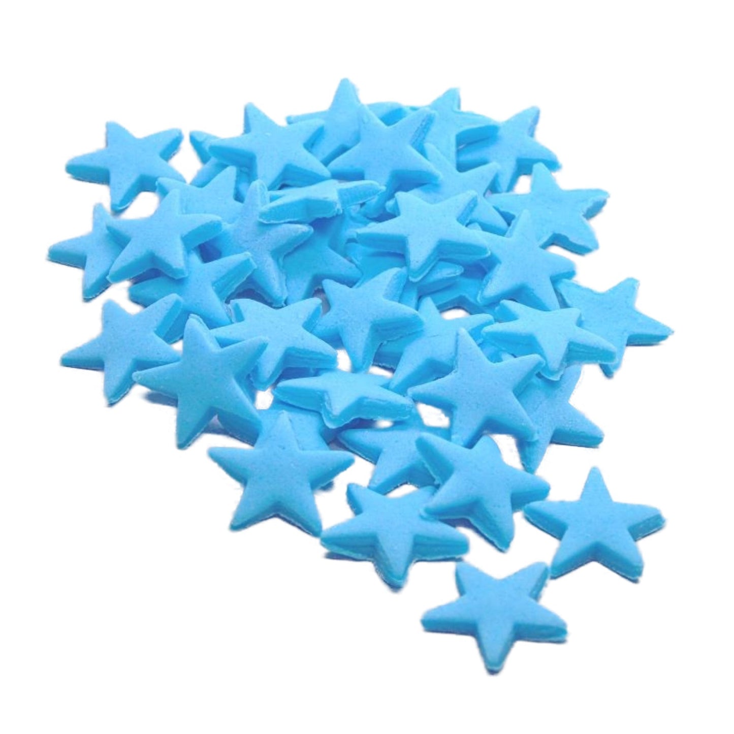 40 edible ready to use blue stars cupcake topper decorations