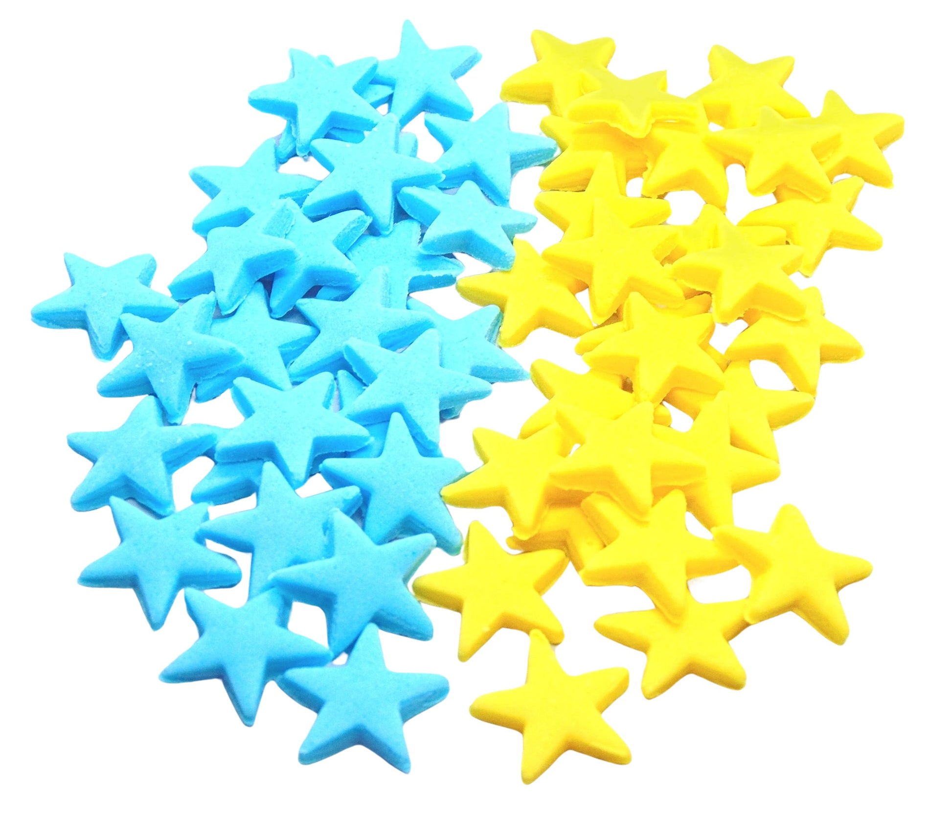 40 Blue and Yellow mix of edible stars