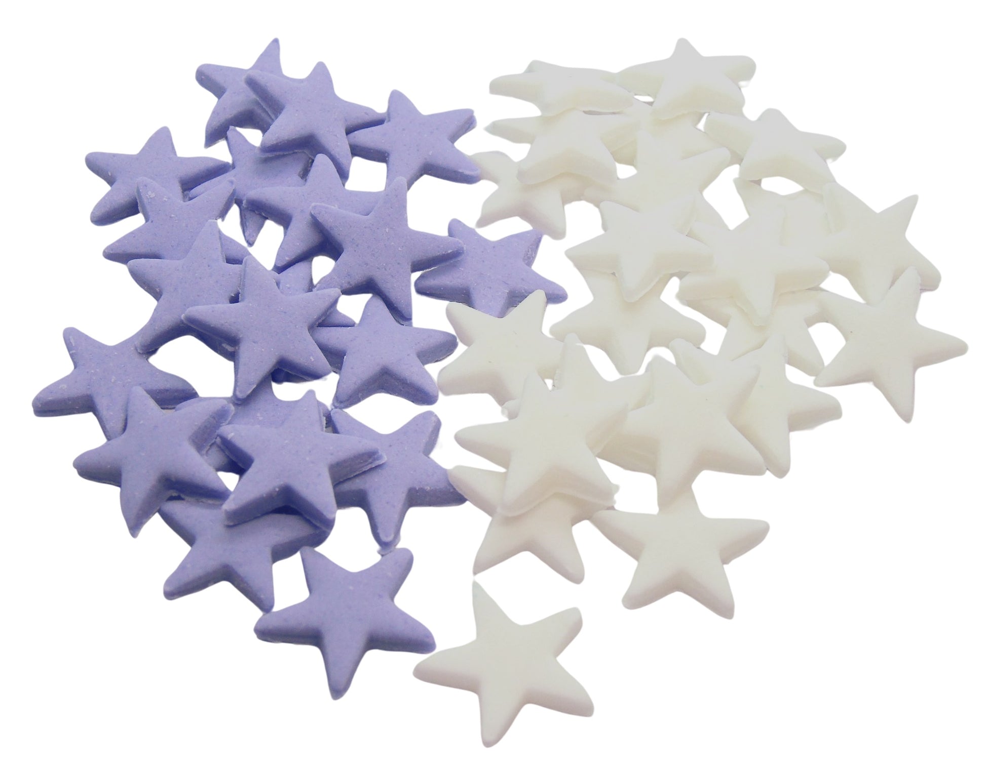 40 Purple and white mix of edible stars