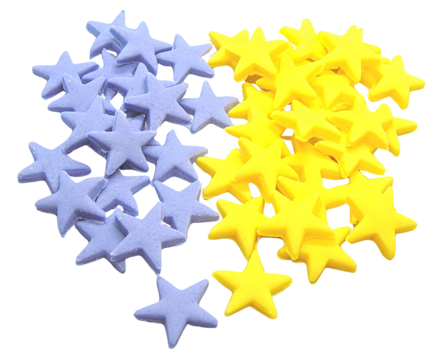 40 Purple and Yellow mix of edible stars