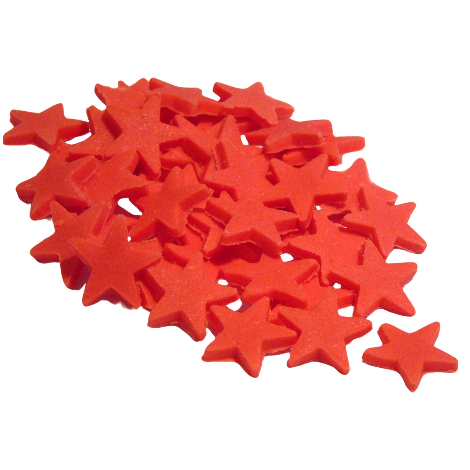 40 edible ready to use red stars cupcake topper decorations