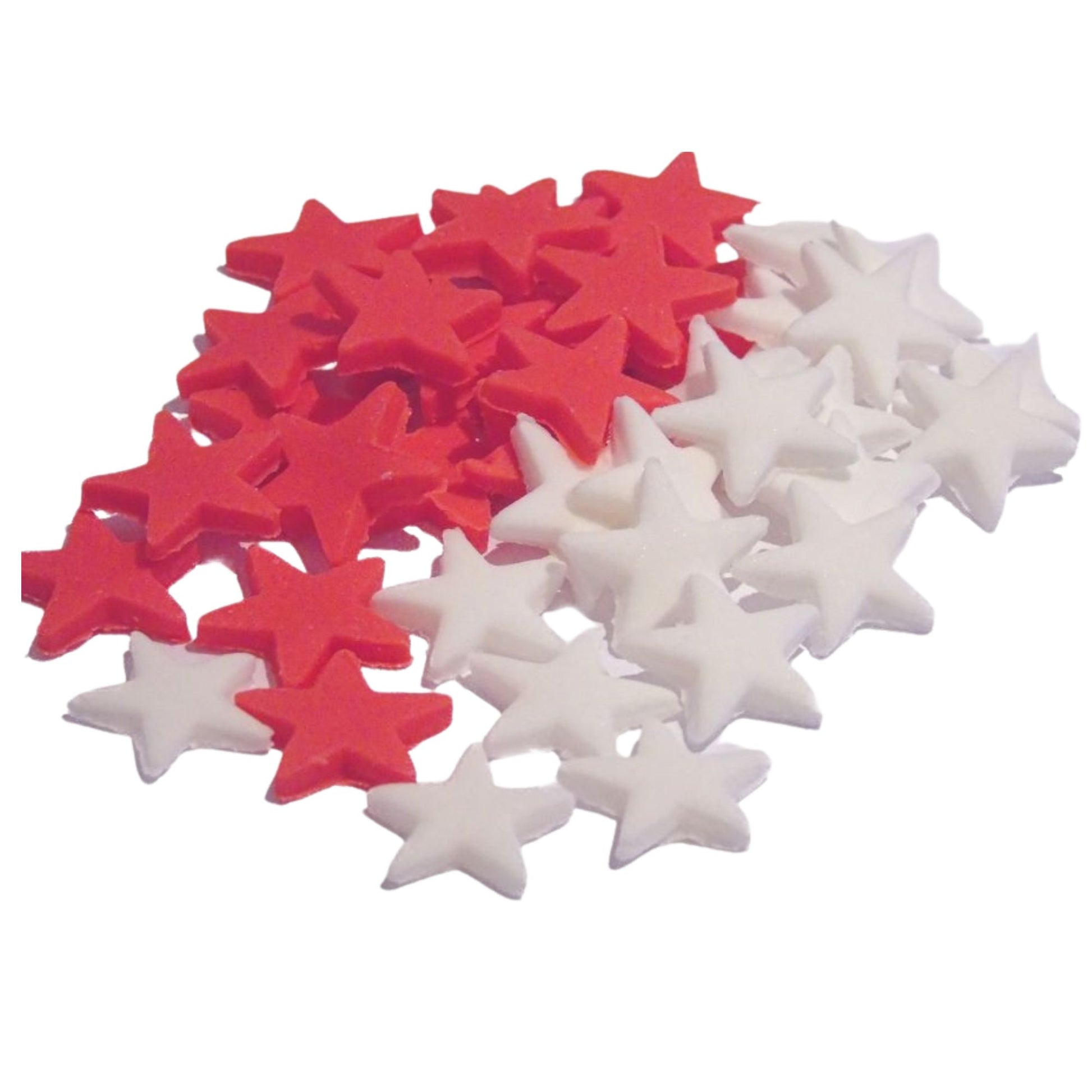 40 Red and white mix of edible stars