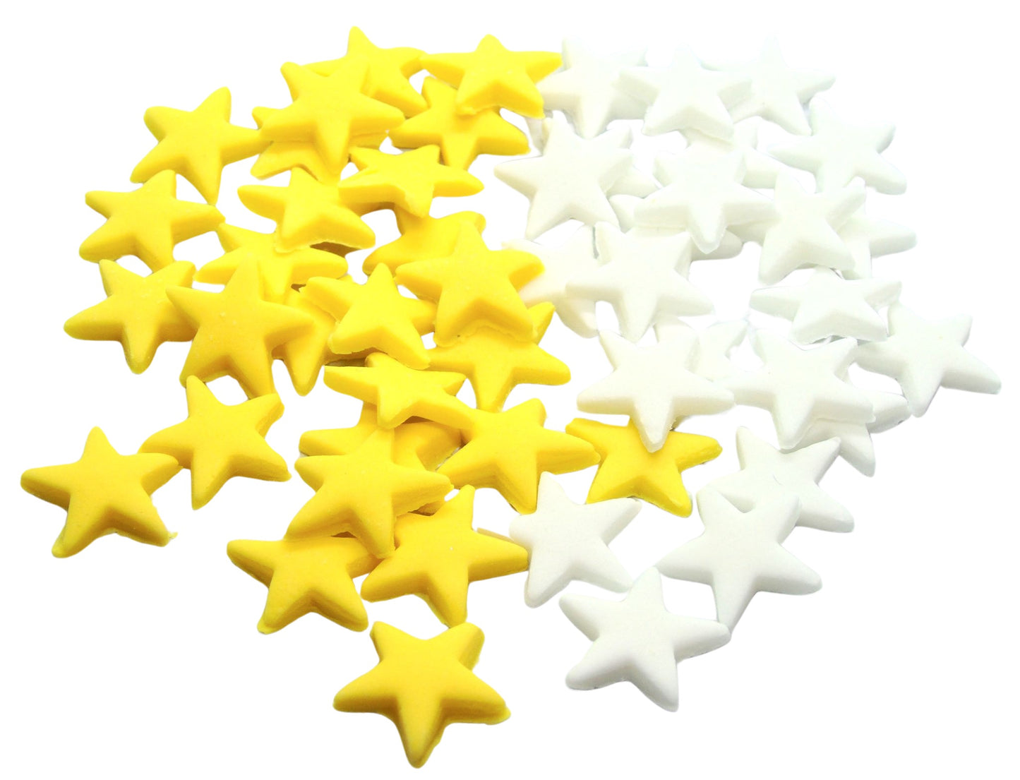 40 Yellow and white mix of edible stars