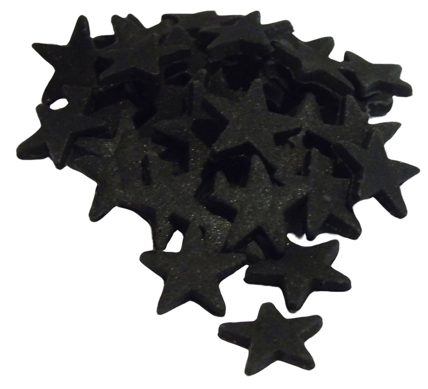 40 edible ready to use black stars cupcake topper decorations