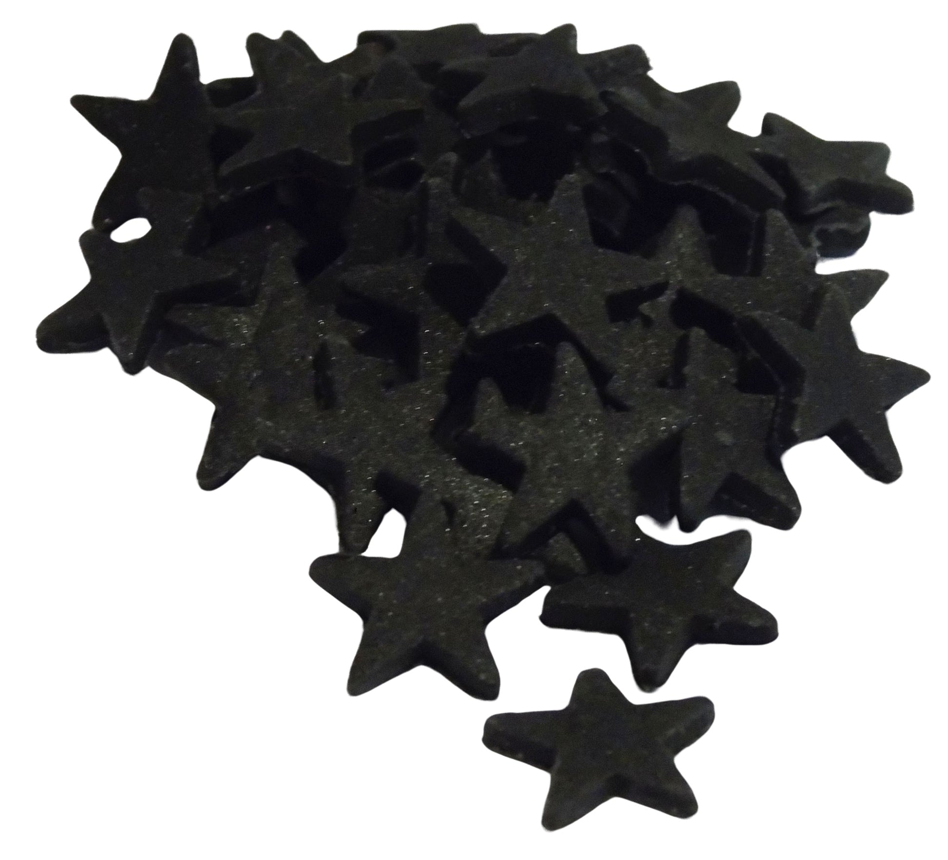 40 edible ready to use black stars cupcake topper decorations