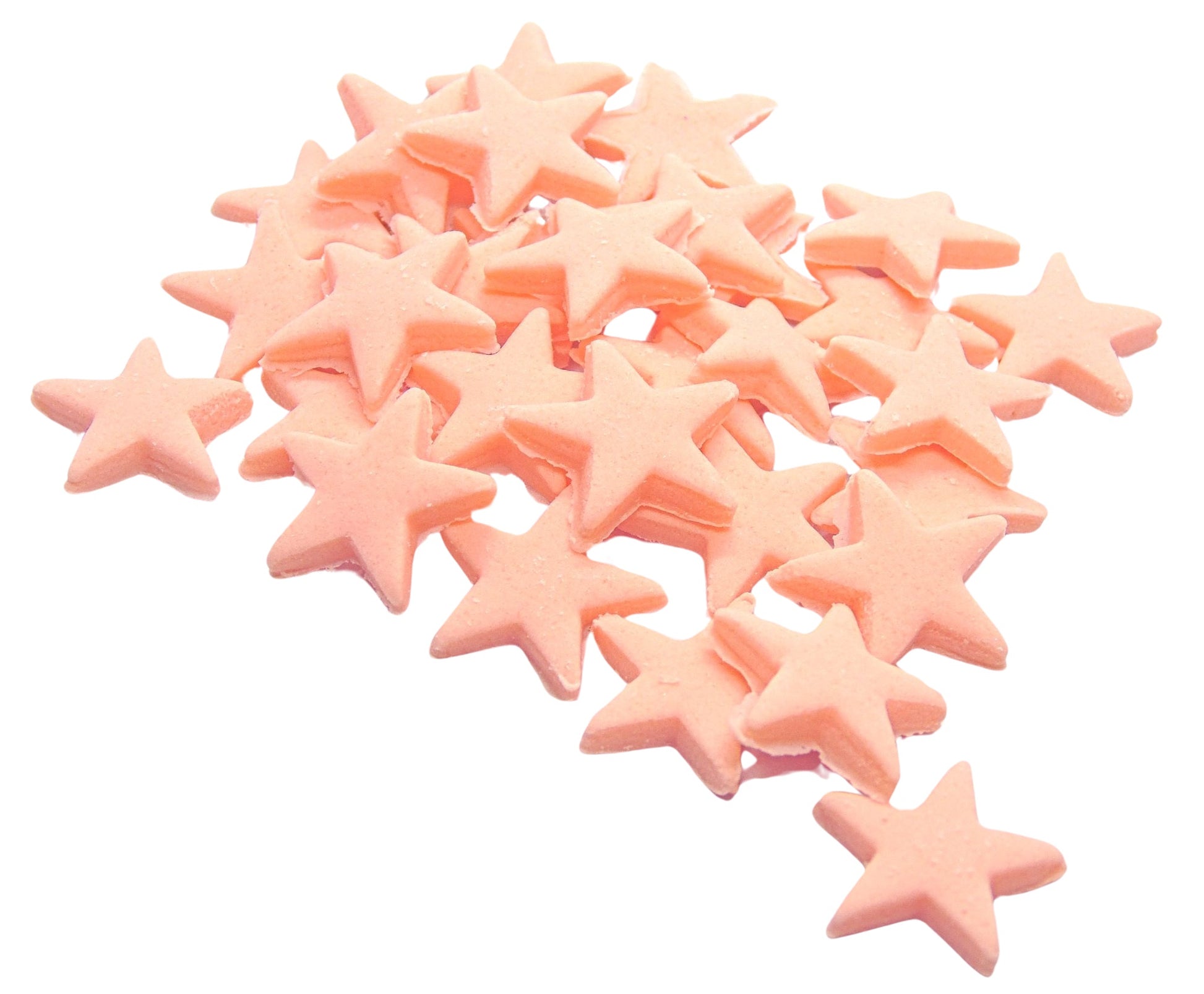 40 edible ready to use Peach stars cupcake topper decorations