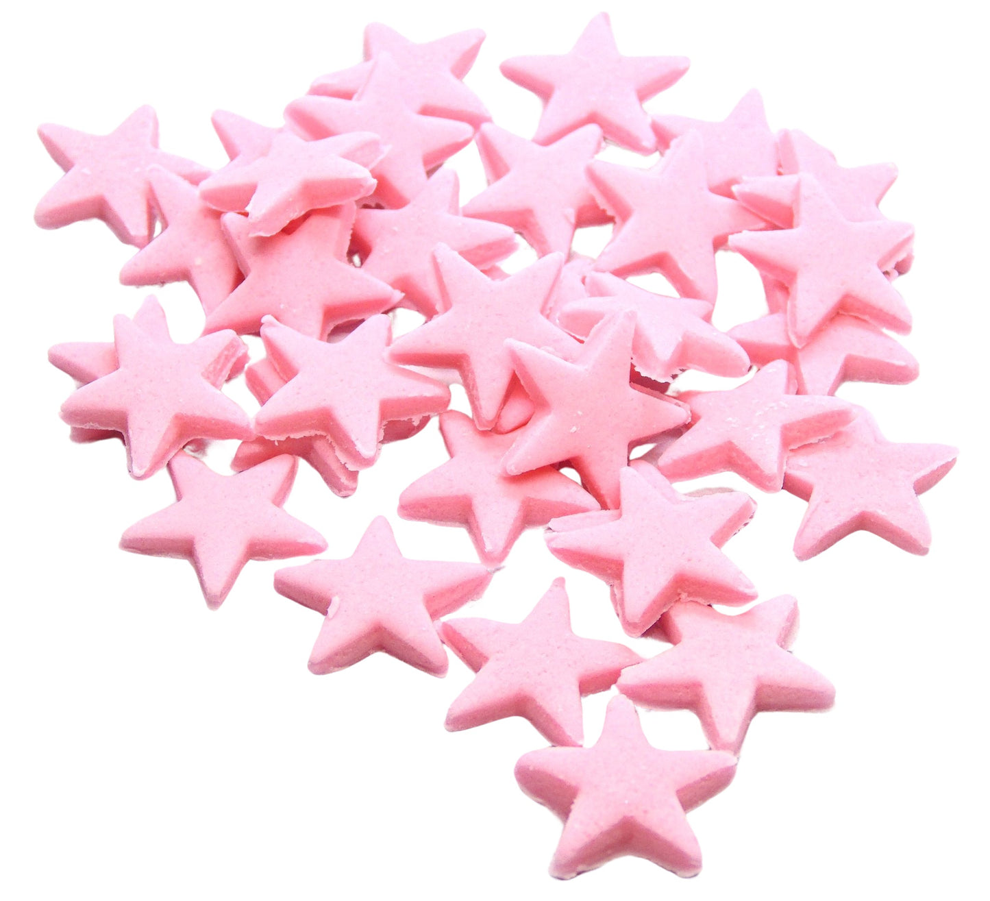 40 edible ready to use pink stars cupcake topper decorations