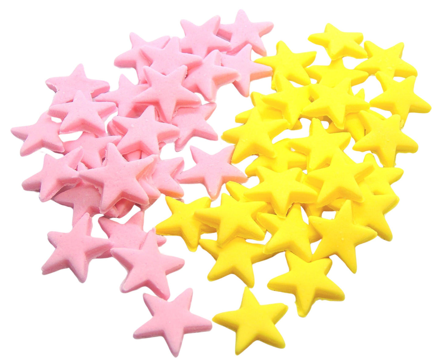 40 Pink and Yellow mix of edible stars