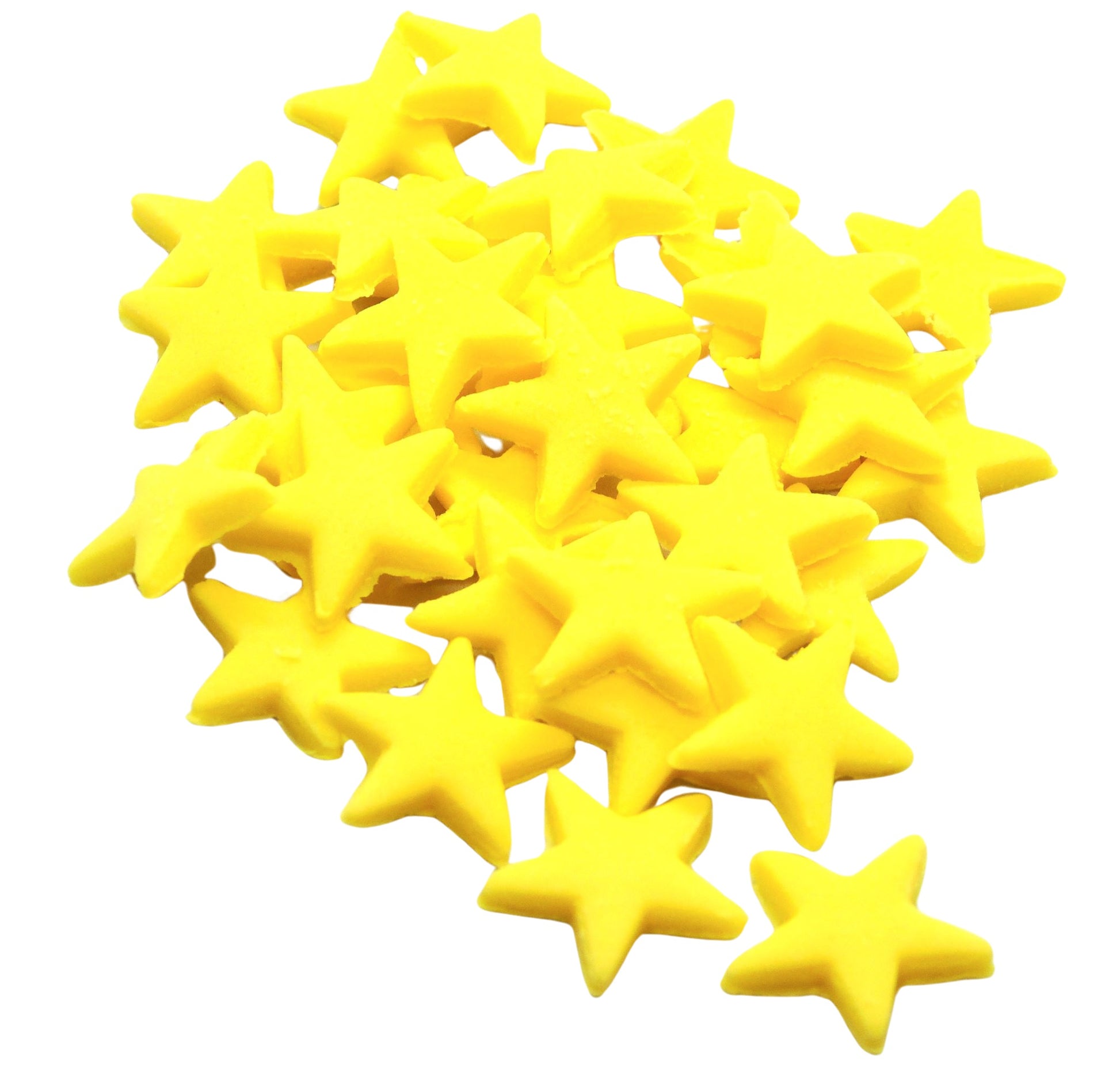 40 edible ready to use yellow stars cupcake topper decorations