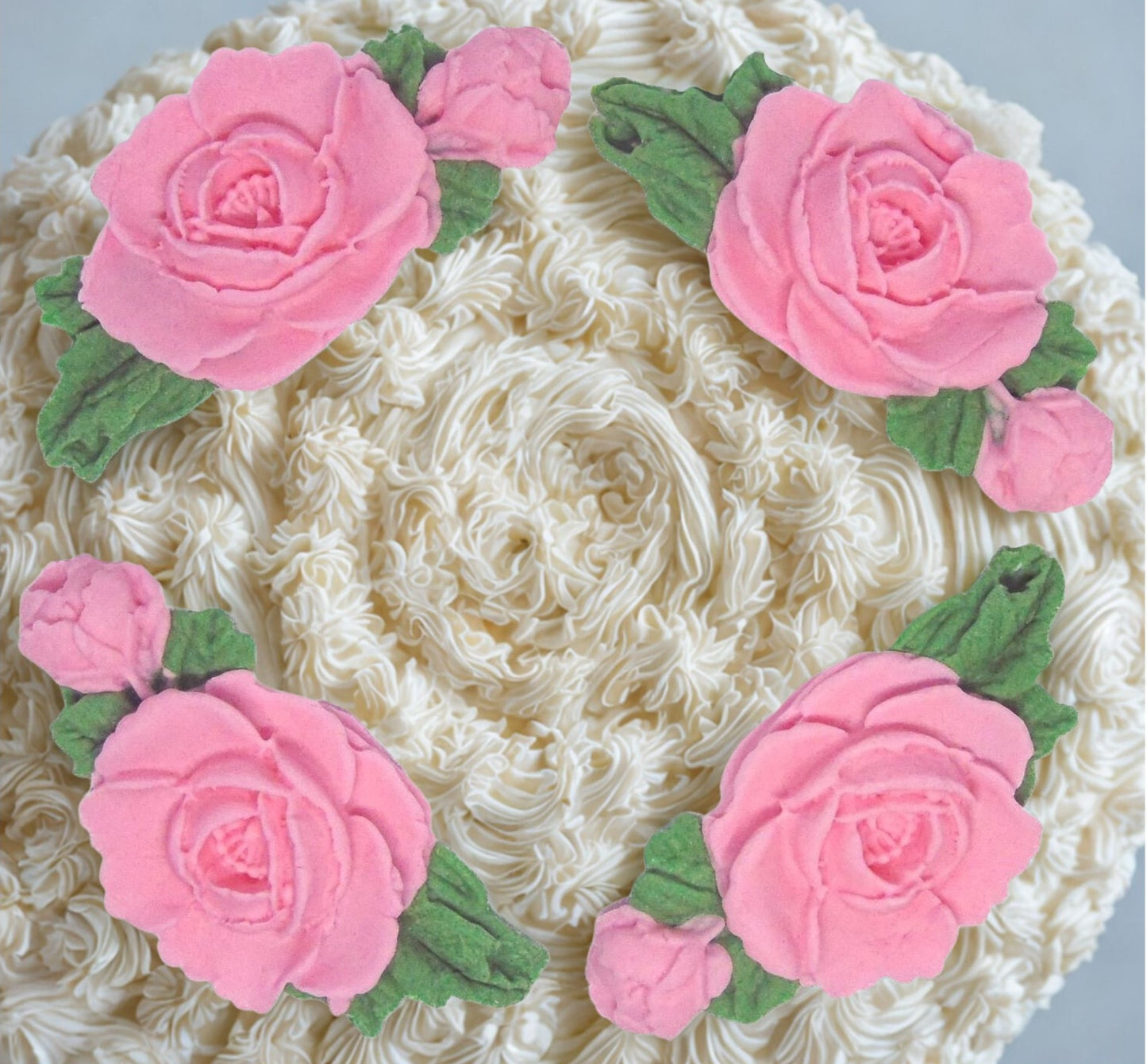 4 Coloured Glittered Rose Garlands Celebration Cake Toppers