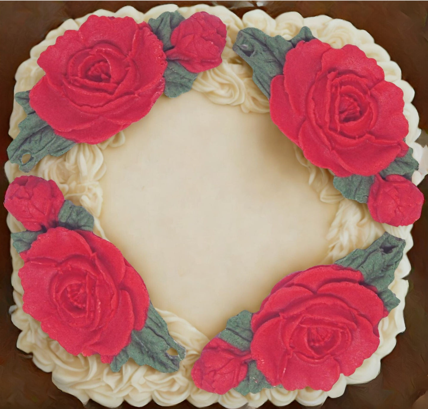 4 Coloured Glittered Rose Garlands Celebration Cake Toppers