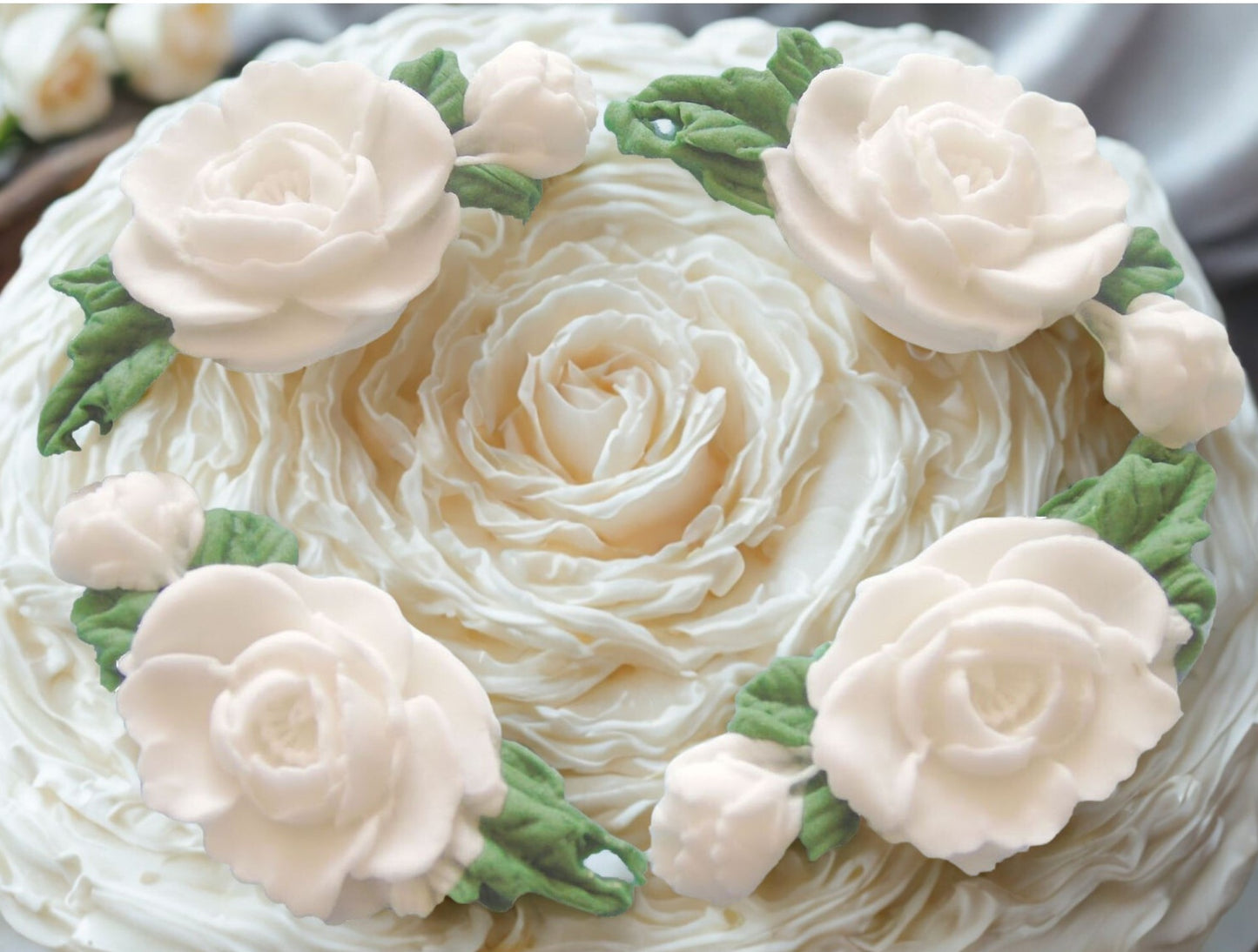 4 Coloured Glittered Rose Garlands Celebration Cake Toppers