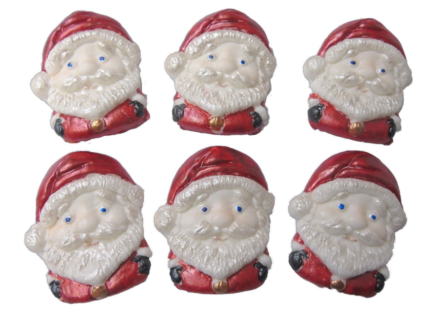 Set 6 santa Christmas cake topper decorations cupcake toppers