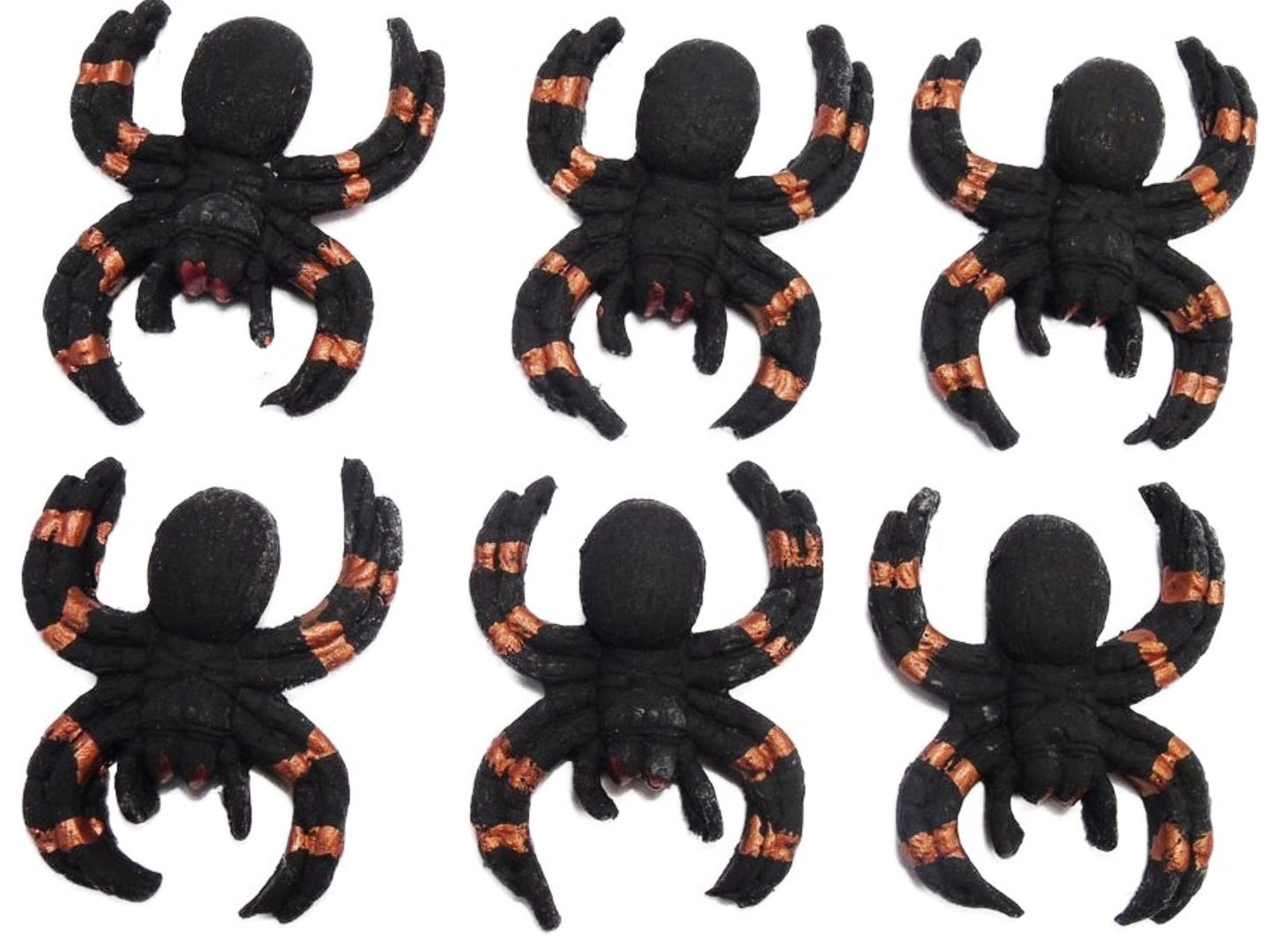 Halloween Vegan Cupcake Cake Decorations 6 Large Spiders