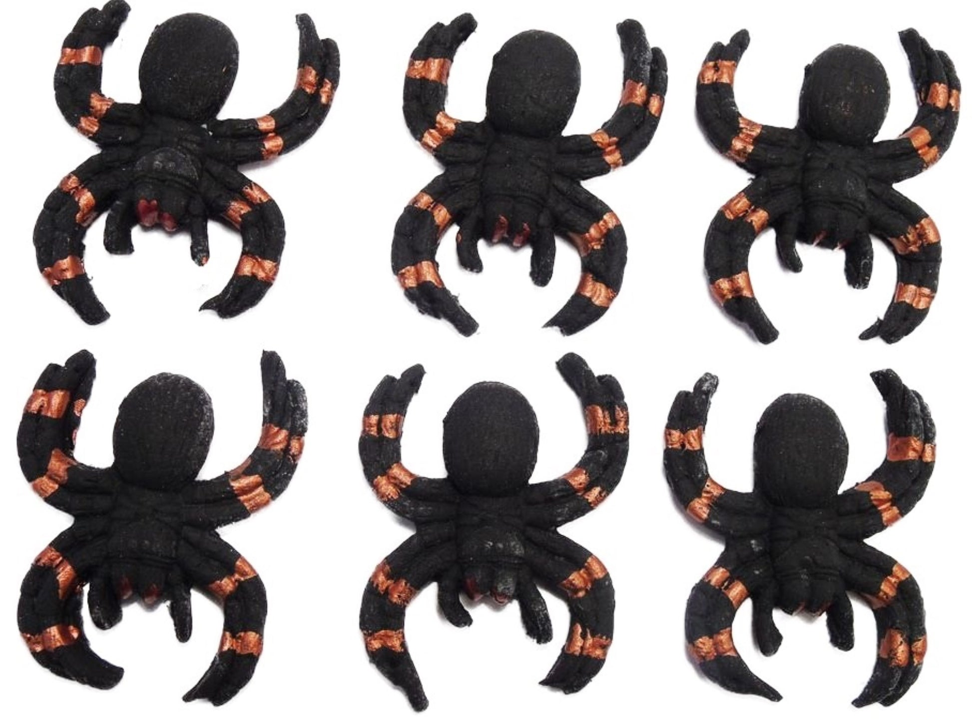 Halloween Vegan Cupcake Cake Decorations 6 Large Spiders