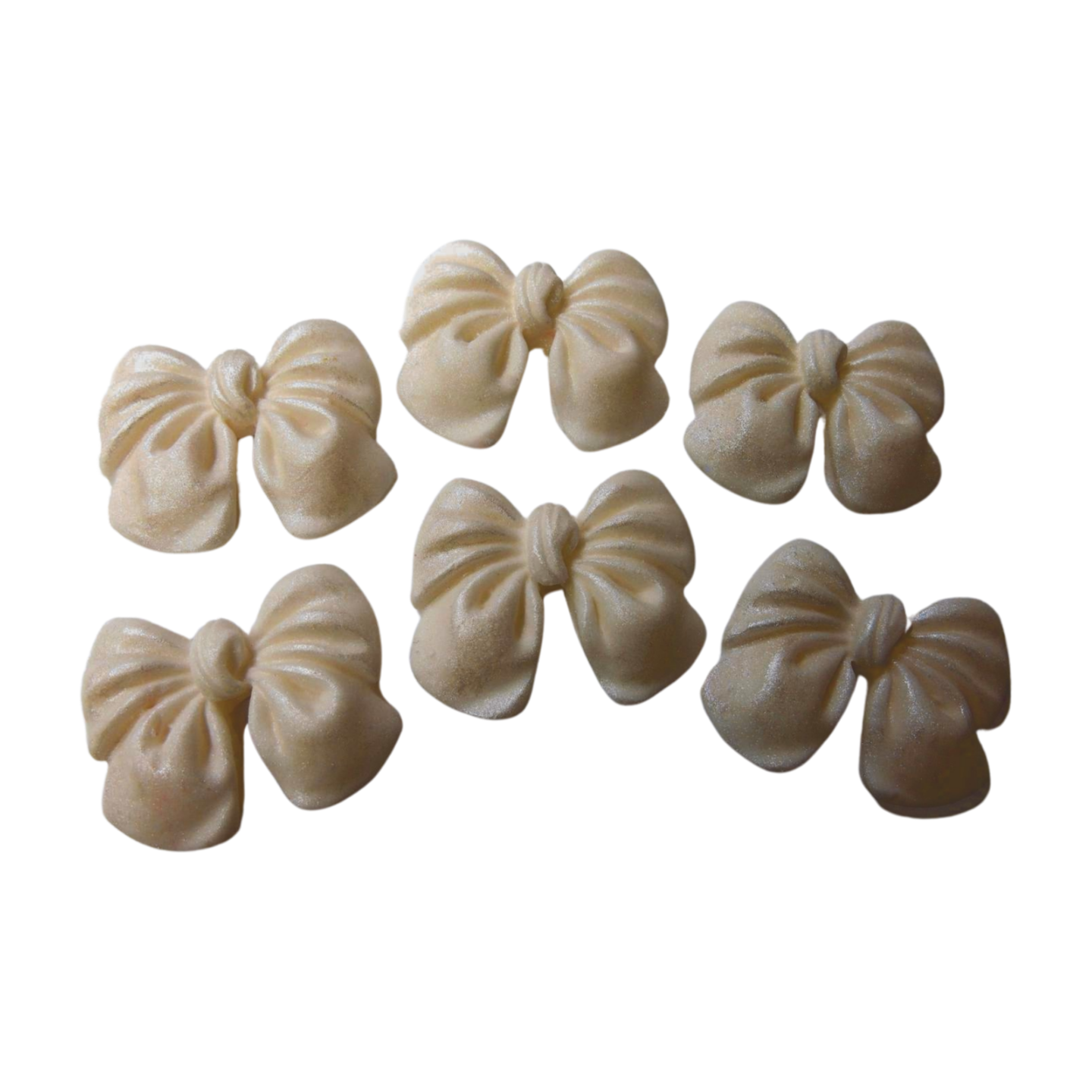 Large ivory Glittered Bows