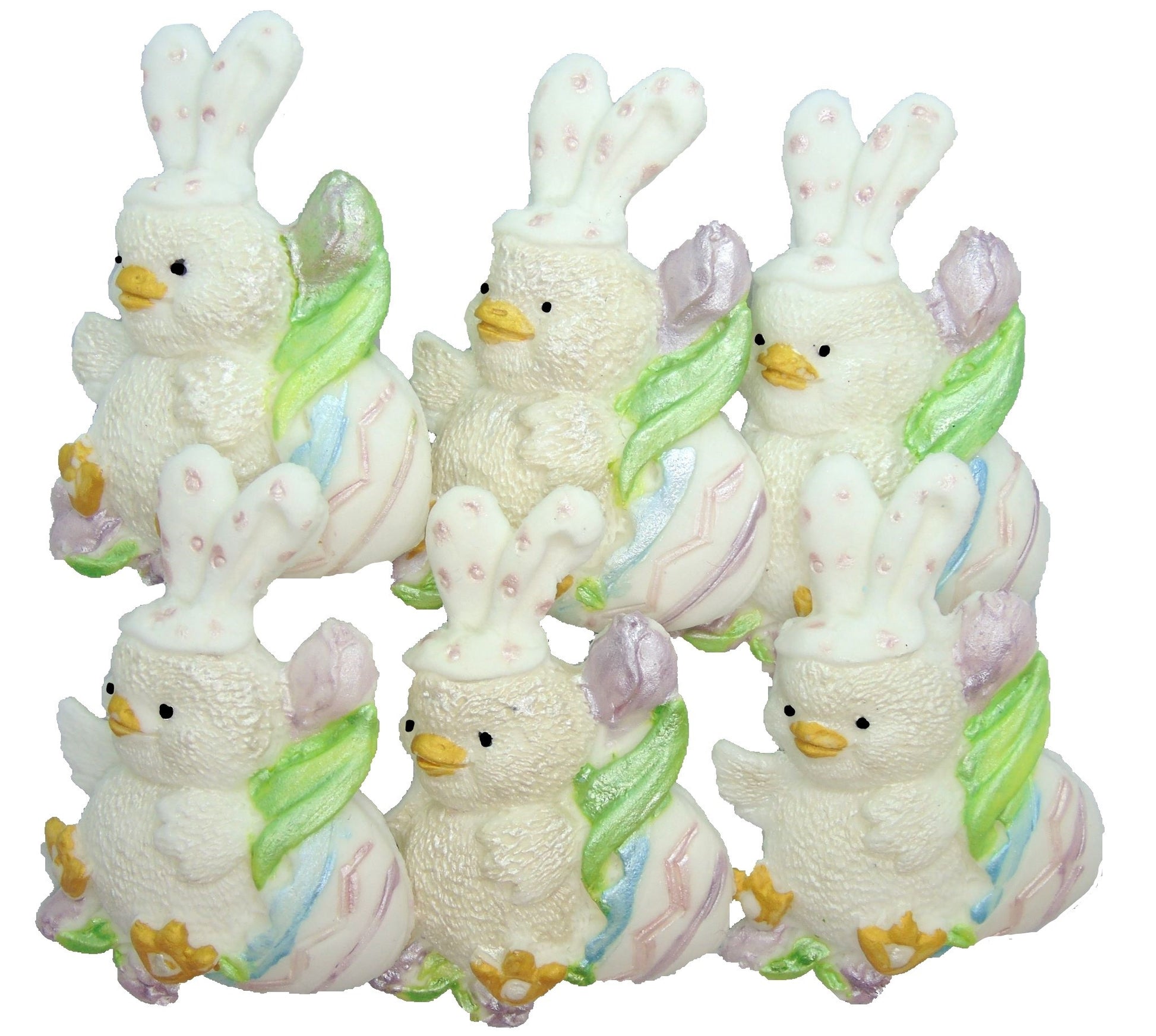 Edible vegan easter baby shower chick cupcake toppers White set