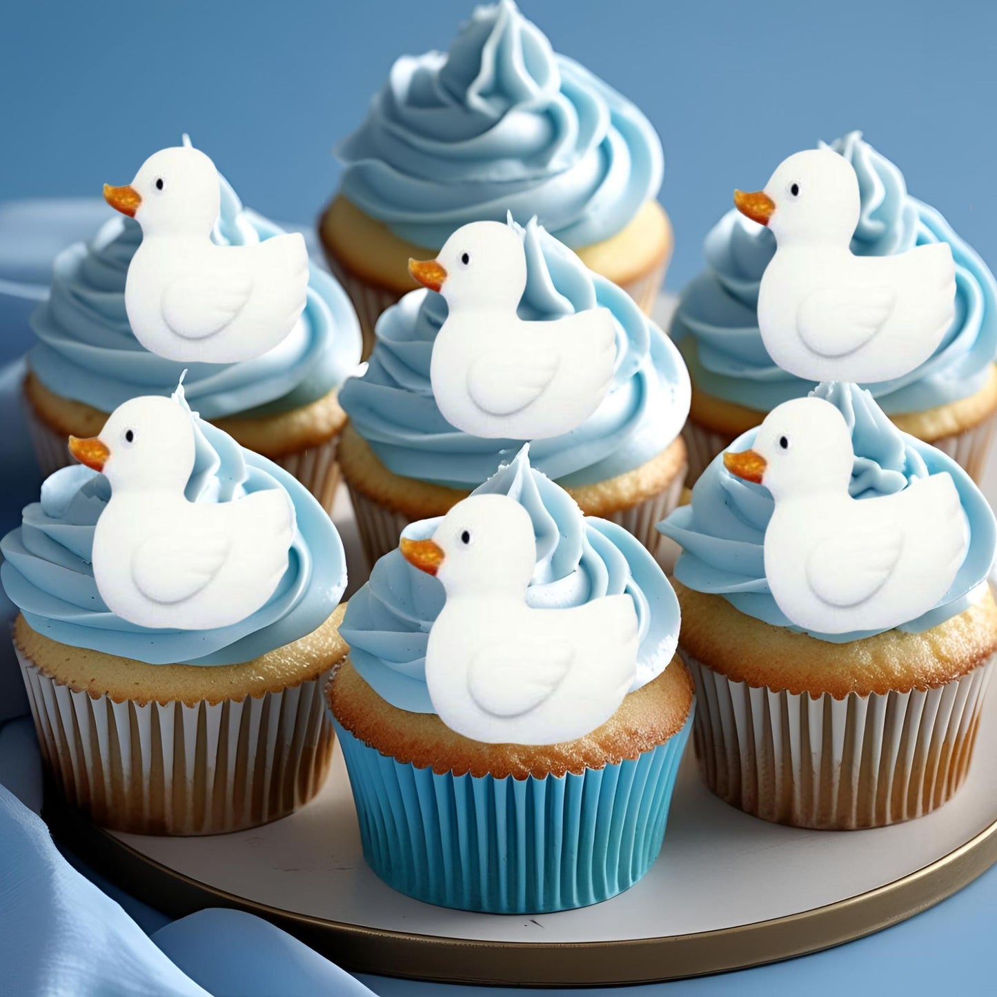 6 Ducks Baby Shower Vegan Edible Cupcake Cake Toppers