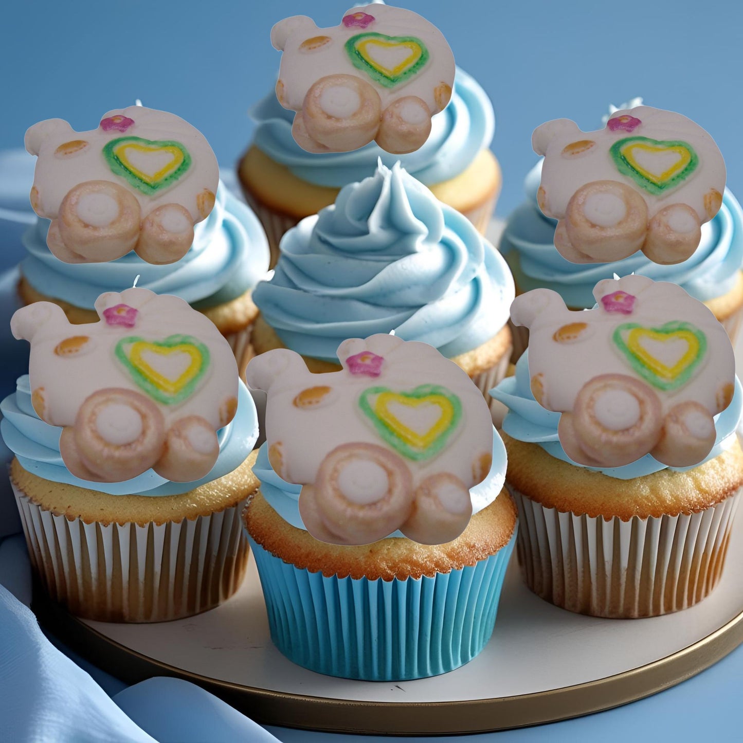 6 Coloured Chunky Prams Baby Shower Edible Cupcake Decorations
