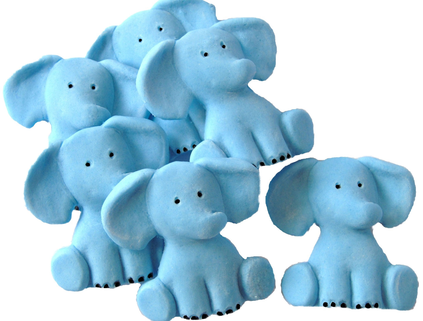 Blue Baby Shower Christening Vegan Cake Decorations 6 Baby Elephants