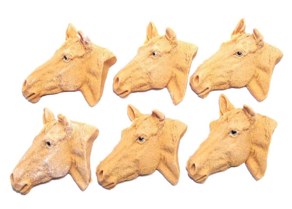 Brown coloured Horse Heads Vegan Birthday Cupcake Toppers Cake Decorations