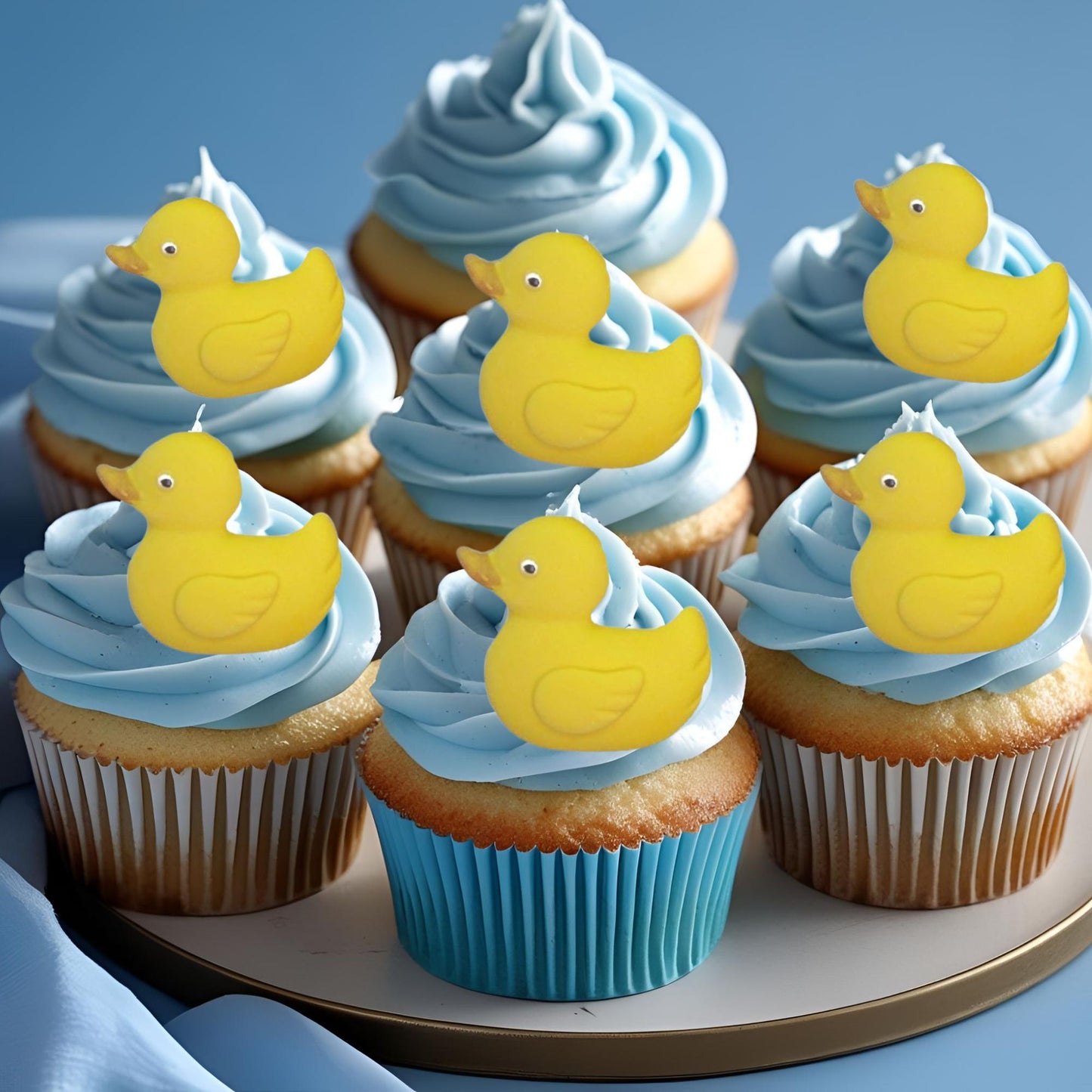 6 Ducks Baby Shower Vegan Edible Cupcake Cake Toppers