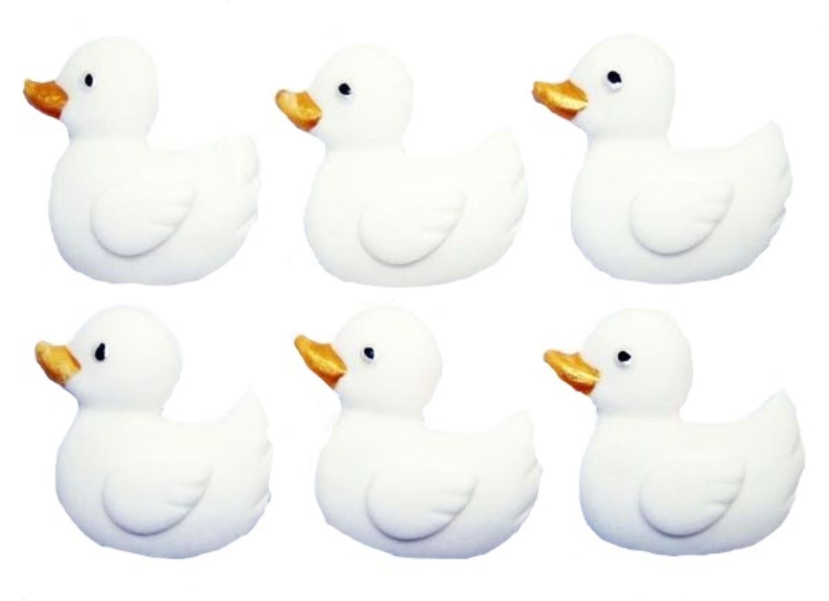 White Large Ducks Baby shower Christening Vegan Cupcake Cake Decorations