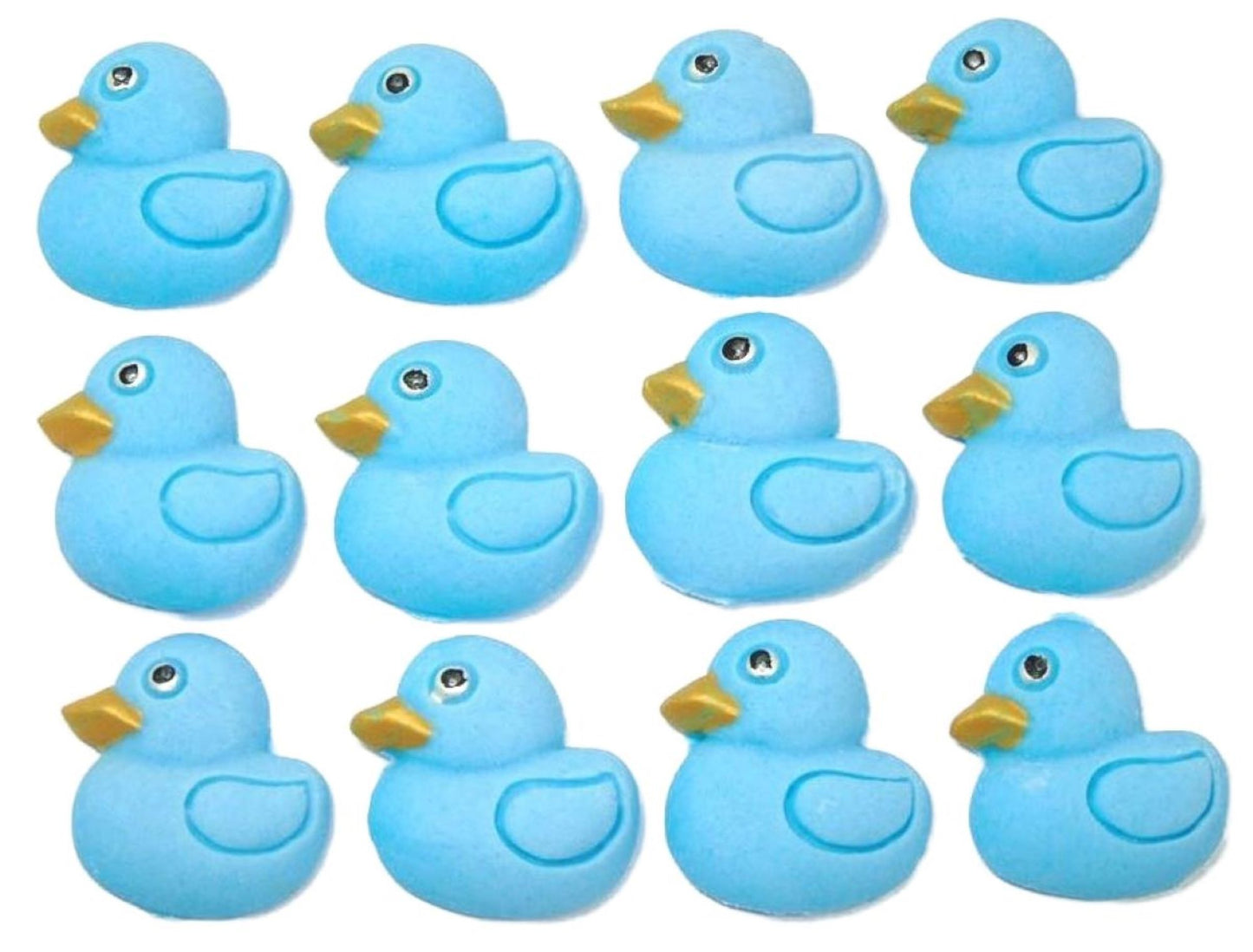 Baby Shower Vegan Cupcake Decorations 12 Blue Edible Small Ducks