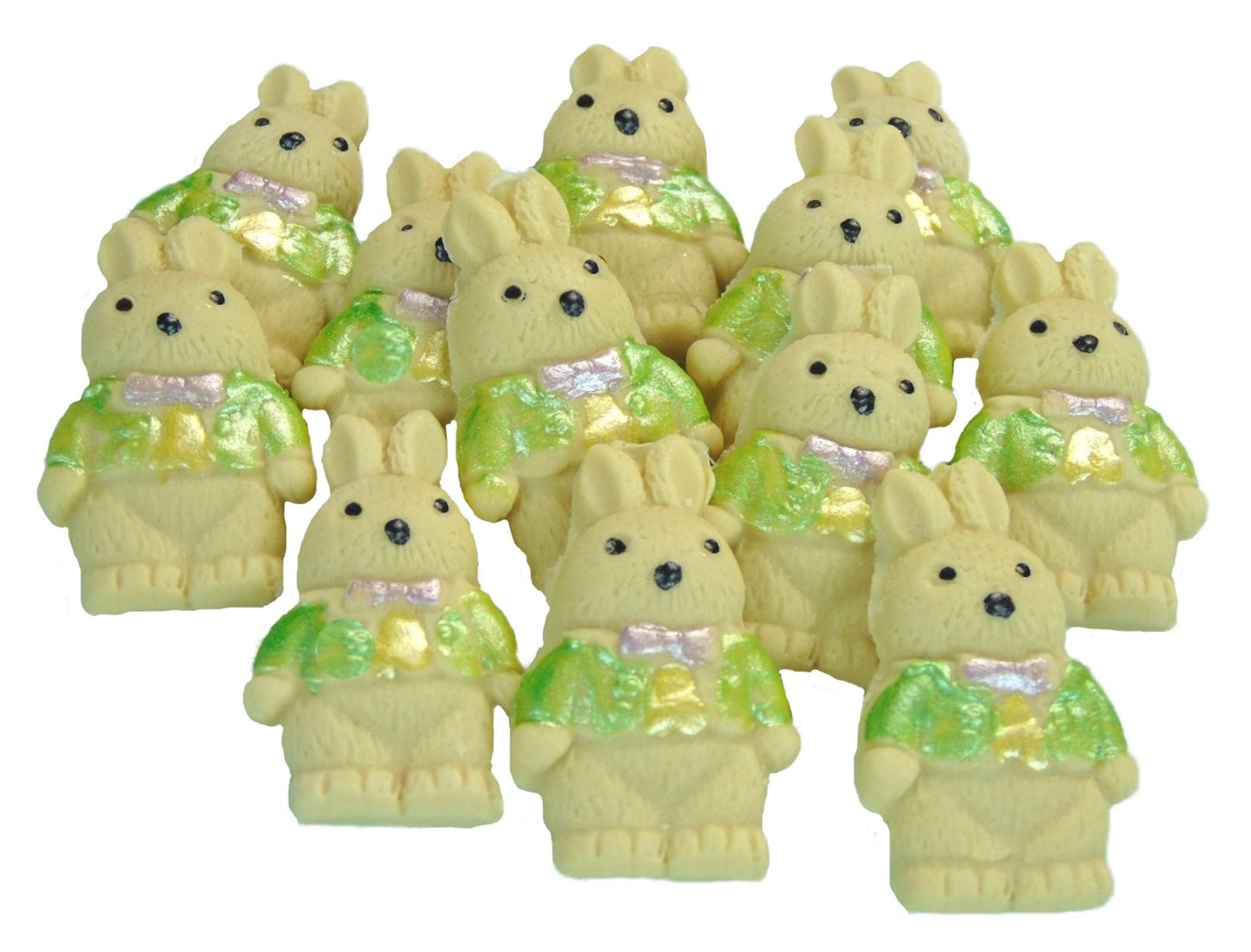 12  cream Cute Edible little Rabbits Cupcake decorations. Suitable for  your Easter and baby shower  bakes. All are Vegan Gluten Free