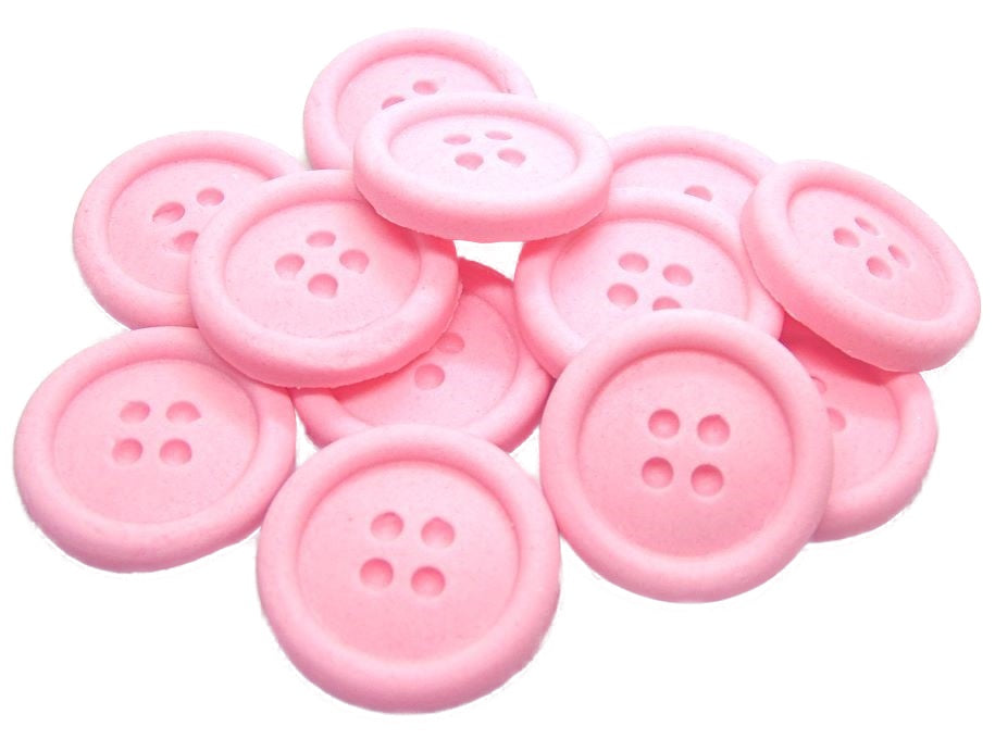Pack 12 Pink Round Vegan Buttons Cupcake Toppers Cake DecorationsPack 18 Blue Round Vegan Buttons Cupcake Toppers Cake Decorations