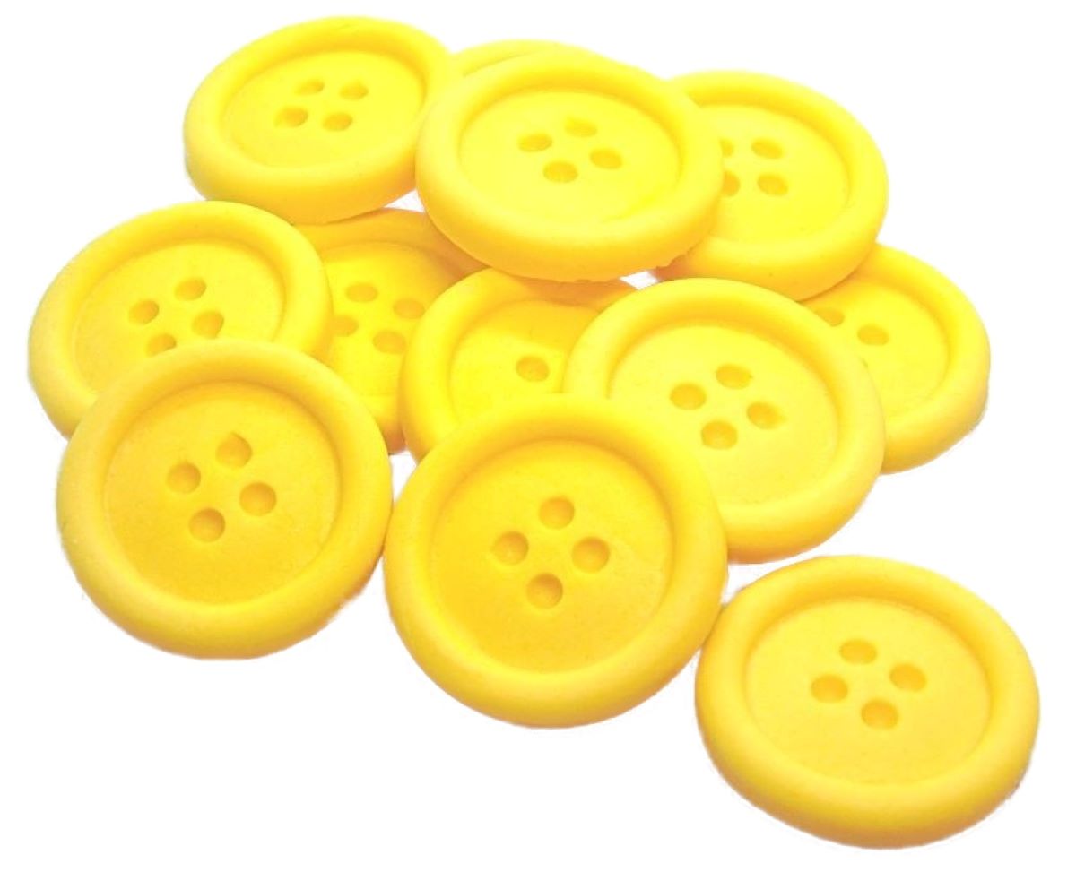 Pack 12 Yellow Round Vegan Buttons Cupcake Toppers Cake DecorationsPack 18 Blue Round Vegan Buttons Cupcake Toppers Cake Decorations