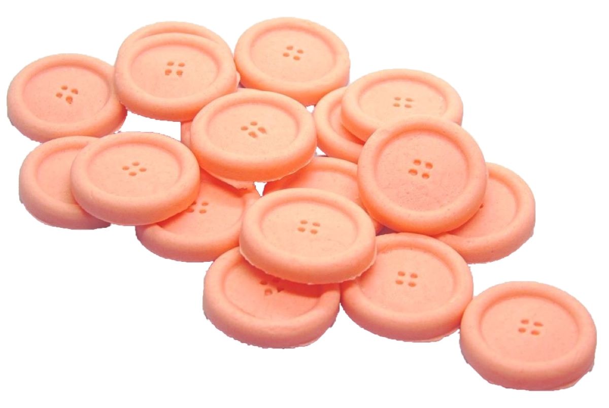 Pack 18 Round Coloured Buttons Cupcake Cake Toppers