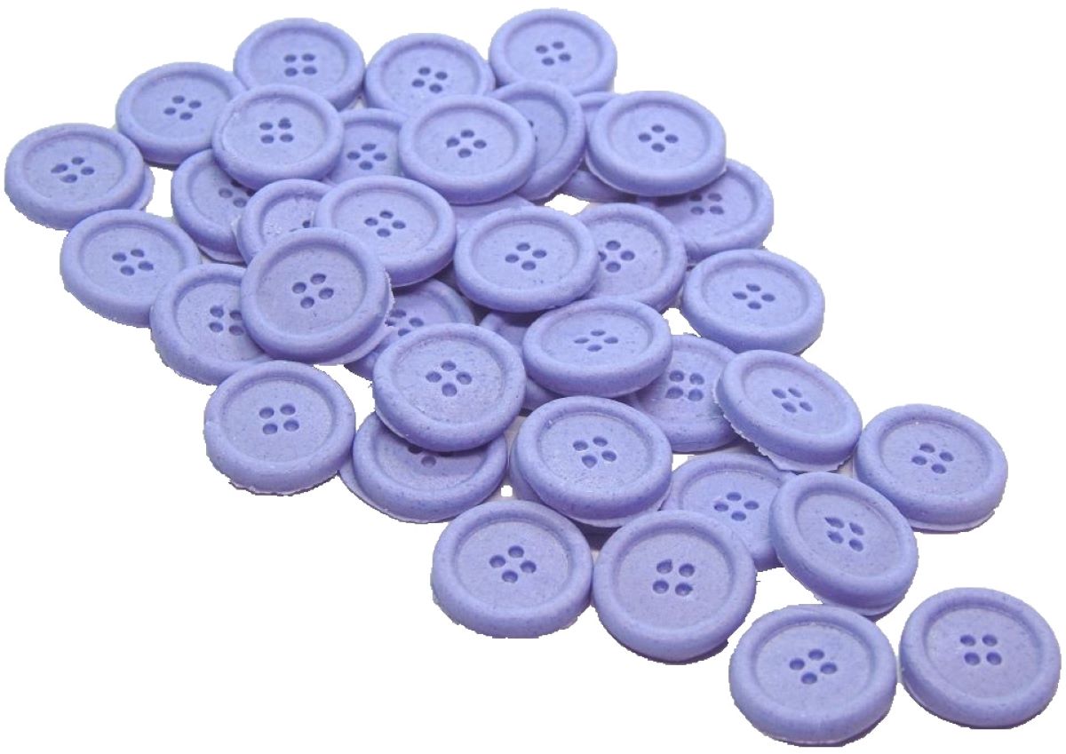 Pack 30 Purple Coloured Buttons Vegan Cupcake Toppers Cake Decorations